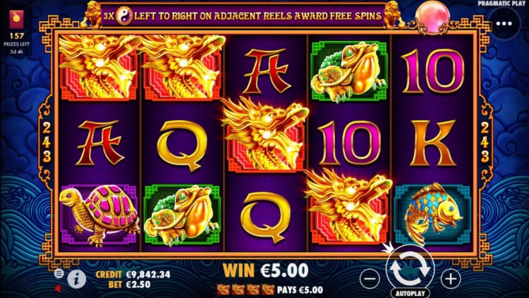 Game slot 5 Lions Gold tại SBOBET bao gồm vòng quay 3x5